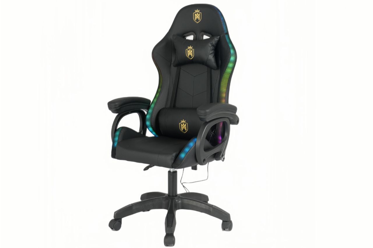 כיסא גיימינג RGB עם תאורה שחורה (L)